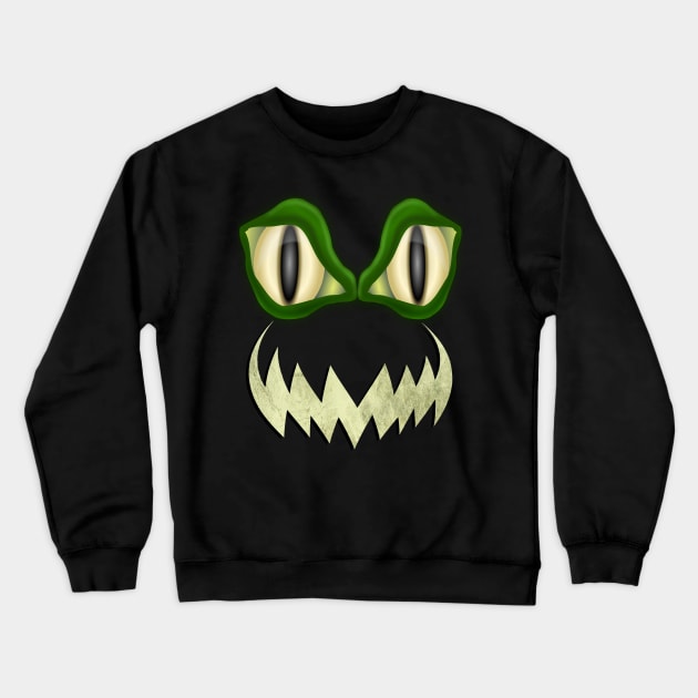 Halloween Gifts, Funny, Scary Monster Face Graphic Art Trick or Treat Fun Gifts Crewneck Sweatshirt by tamdevo1
